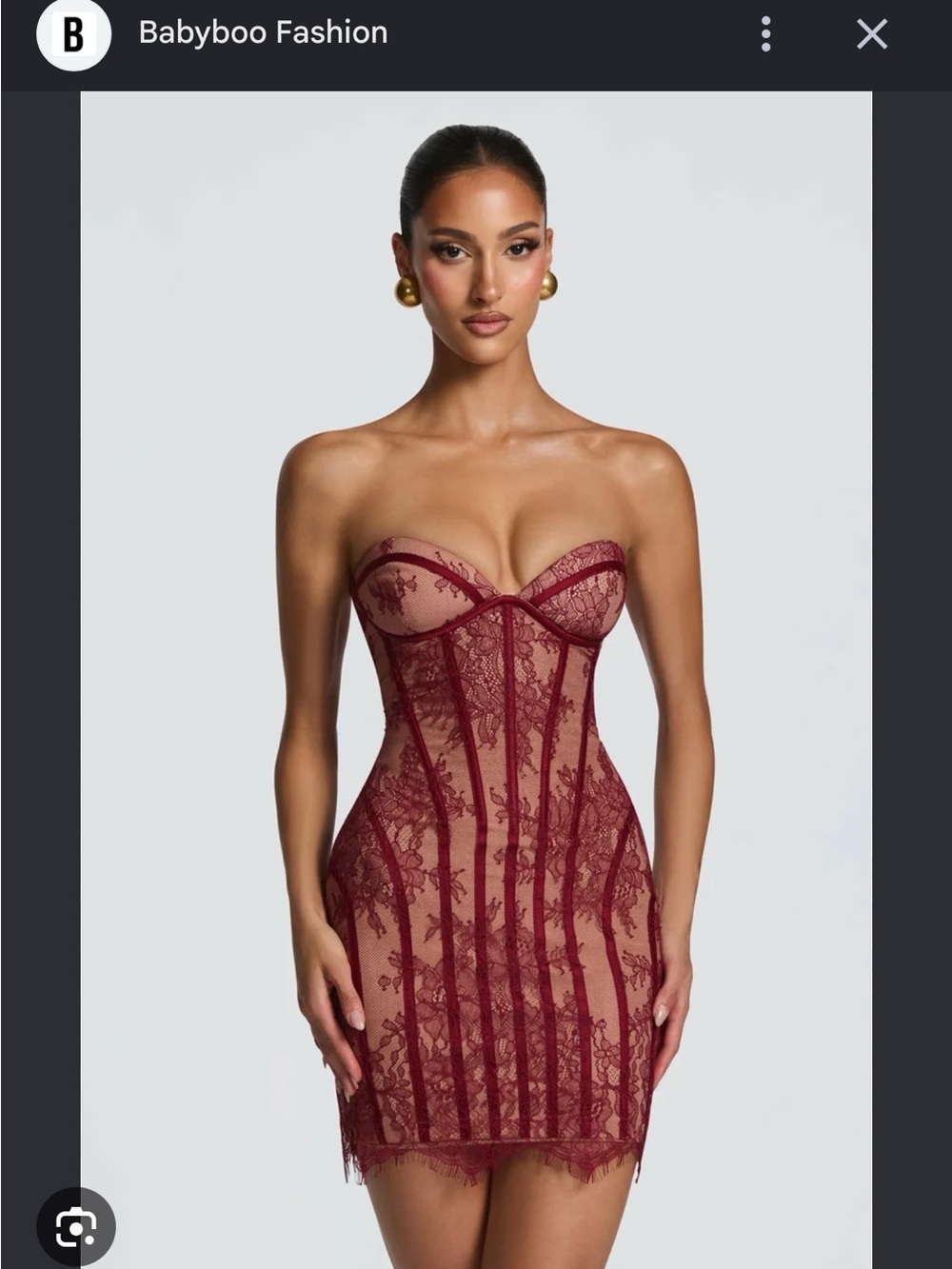 BABYBOO Asian Mini Dress Burgundy / Never worn